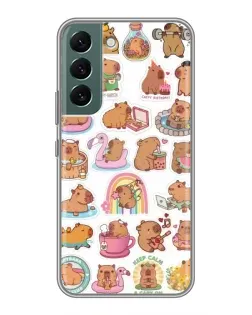 Чехол для Samsung Galaxy S22 Plus с картинкой «Капибары набор»
