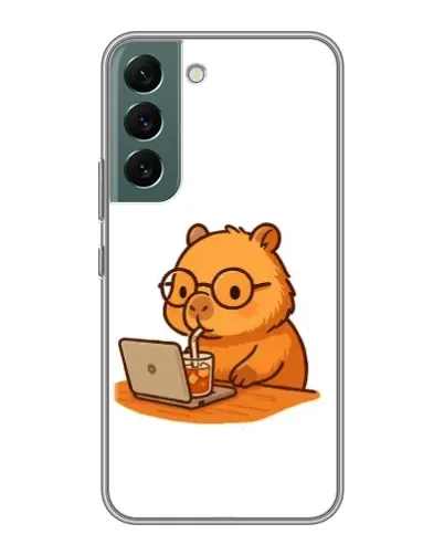 Чехол для Samsung Galaxy S22 Plus с картинкой «Капибара с ноутбуком» Чехол для Samsung Galaxy S22 Plus с картинкой «Капибара с ноутбуком»