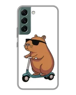 Чехол для Samsung Galaxy S22 Plus с картинкой «Капибара на самокате»