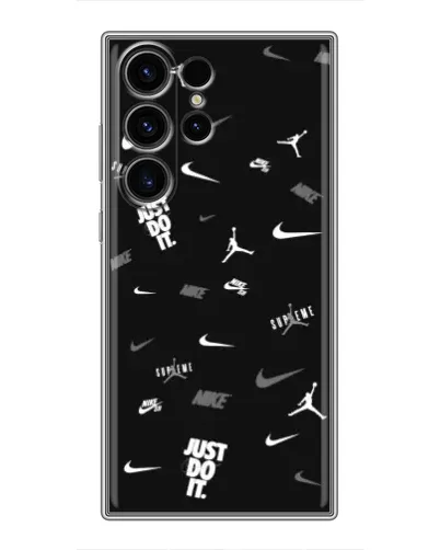 Чехол для Samsung Galaxy S22 Ultra с картинкой «Nike Black Pattern» Чехол для Samsung Galaxy S22 Ultra с картинкой «Nike Black Pattern»