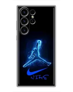 Чехол для Samsung Galaxy S22 Ultra с картинкой «Jordan Neon Blue»