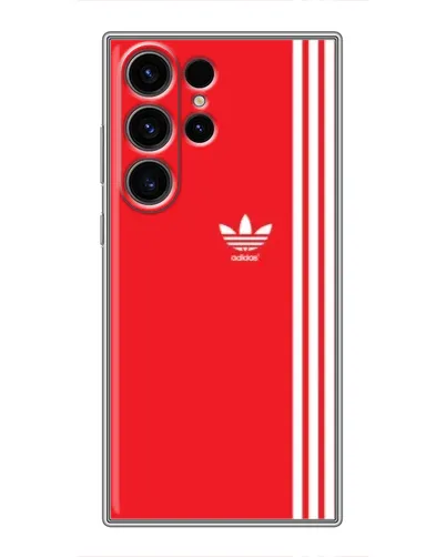 Чехол для Samsung Galaxy S22 Ultra с картинкой «Красный минимализм Adidas»