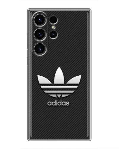 Чехол для Samsung Galaxy S22 Ultra с картинкой «Adidas Карбоновая текстура»