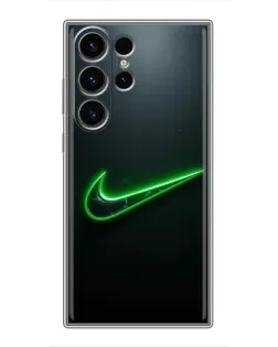 Чехол для Samsung Galaxy S22 Ultra с картинкой «Неоновый контур Nike»