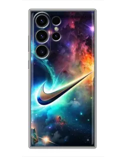 Чехол для Samsung Galaxy S22 Ultra с картинкой «Космический Nike Swoosh» Чехол для Samsung Galaxy S22 Ultra с картинкой «Космический Nike Swoosh»
