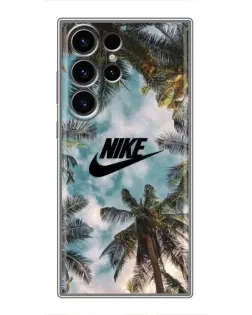 Чехол для Samsung Galaxy S22 Ultra с картинкой «Тропический принт Nike» Чехол для Samsung Galaxy S22 Ultra с картинкой «Тропический принт Nike»