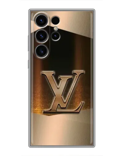 Чехол для Samsung Galaxy S22 Ultra с картинкой «LV — золотое сияние»