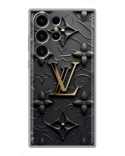Чехол для Samsung Galaxy S22 Ultra с картинкой «Кожаная текстура LV»