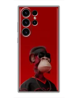Чехол для Samsung Galaxy S22 Ultra с картинкой «Bored Ape в красном» Чехол для Samsung Galaxy S22 Ultra с картинкой «Bored Ape в красном»