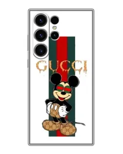 Чехол для Samsung Galaxy S22 Ultra с картинкой «Микки Маус Gucci — полосы» Чехол для Samsung Galaxy S22 Ultra с картинкой «Микки Маус Gucci — полосы»