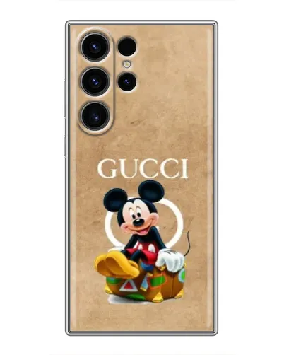 Чехол для Samsung Galaxy S22 Ultra с картинкой «Микки Маус Gucci — крафт»