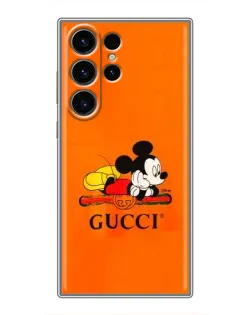 Чехол для Samsung Galaxy S22 Ultra с картинкой «Микки Маус Gucci — оранж» Чехол для Samsung Galaxy S22 Ultra с картинкой «Микки Маус Gucci — оранж»