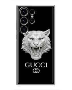 Чехол для Samsung Galaxy S22 Ultra с картинкой «Gucci — серебряный лев» Чехол для Samsung Galaxy S22 Ultra с картинкой «Gucci — серебряный лев»