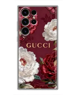 Чехол для Samsung Galaxy S22 Ultra с картинкой «Gucci — бордовые розы» Чехол для Samsung Galaxy S22 Ultra с картинкой «Gucci — бордовые розы»