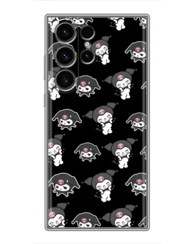 Чехол для Samsung Galaxy S22 Ultra с картинкой «Черный паттерн Kuromi»