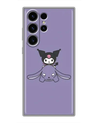 Чехол для Samsung Galaxy S22 Ultra с картинкой «Kuromi на лиловом фоне»