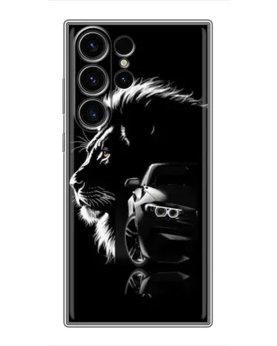 Чехол для Samsung Galaxy S22 Ultra с картинкой «BMW и лев» Чехол для Samsung Galaxy S22 Ultra с картинкой «BMW и лев»