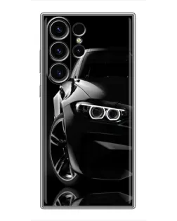 Чехол для Samsung Galaxy S22 Ultra с картинкой «Черная BMW — профиль» Чехол для Samsung Galaxy S22 Ultra с картинкой «Черная BMW — профиль»