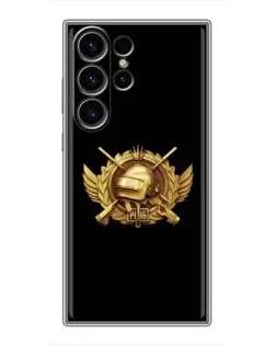 Чехол для Samsung Galaxy S22 Ultra с картинкой «PUBG — оранжевый градиент»