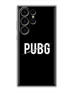 Чехол для Samsung Galaxy S22 Ultra с картинкой «PUBG — белый логотип»