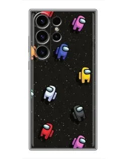 Чехол для Samsung Galaxy S22 Ultra с картинкой «Космический паттерн Among Us»