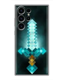 Чехол для Samsung Galaxy S22 Ultra с картинкой «Алмазный меч неон»
