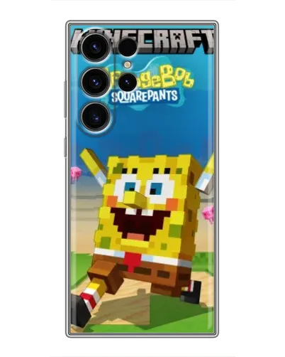 Чехол для Samsung Galaxy S22 Ultra с картинкой «Губка Боб Minecraft» Чехол для Samsung Galaxy S22 Ultra с картинкой «Губка Боб Minecraft»