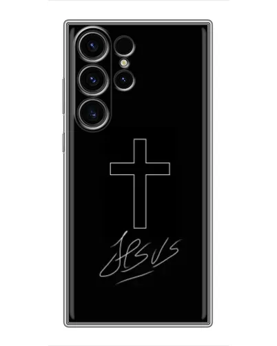 Чехол для Samsung Galaxy S22 Ultra с картинкой «Графический крест Jesus» Чехол для Samsung Galaxy S22 Ultra с картинкой «Графический крест Jesus»