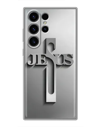 Чехол для Samsung Galaxy S22 Ultra с картинкой «Металлический крест Jesus» Чехол для Samsung Galaxy S22 Ultra с картинкой «Металлический крест Jesus»