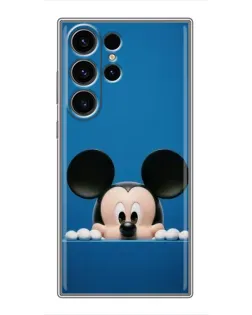 Чехол для Samsung Galaxy S22 Ultra с картинкой «Микки выглядывает»