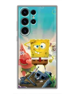 Чехол для Samsung Galaxy S22 Ultra с картинкой «Спанч Боб победитель»