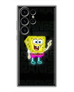 Чехол для Samsung Galaxy S22 Ultra с картинкой «Неоновый Губка Боб»