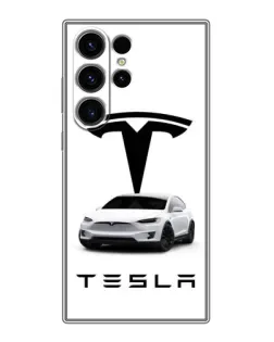 Чехол для Samsung Galaxy S22 Ultra с картинкой «Tesla White Style» Чехол для Samsung Galaxy S22 Ultra с картинкой «Tesla White Style»