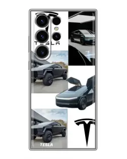 Чехол для Samsung Galaxy S22 Ultra с картинкой «Коллаж Cybertruck Tesla» Чехол для Samsung Galaxy S22 Ultra с картинкой «Коллаж Cybertruck Tesla»