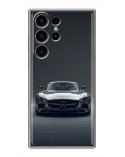 Чехол для Samsung Galaxy S22 Ultra с картинкой «Mercedes на черном»