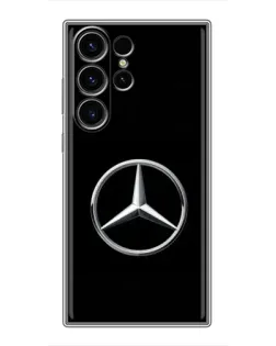 Чехол для Samsung Galaxy S22 Ultra с картинкой «Mercedes классический лого»