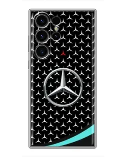 Чехол для Samsung Galaxy S22 Ultra с картинкой «Mercedes — бирюзовый акцент»