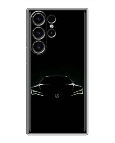 Чехол для Samsung Galaxy S22 Ultra с картинкой «Mercedes — силуэт авто» Чехол для Samsung Galaxy S22 Ultra с картинкой «Mercedes — силуэт авто»