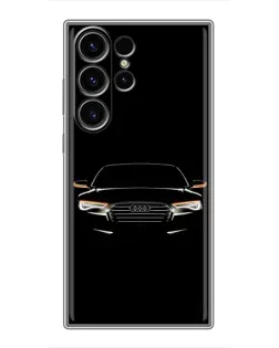 Чехол для Samsung Galaxy S22 Ultra с картинкой «Audi — ночной контур»