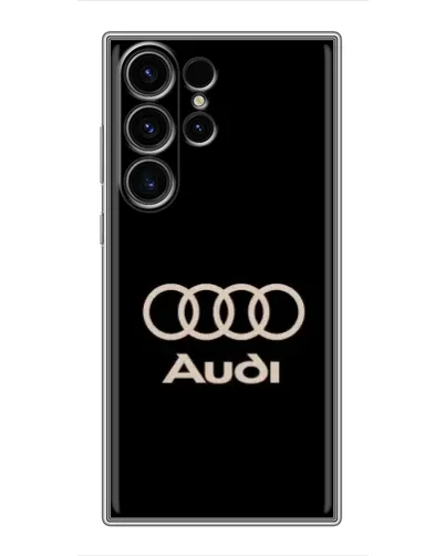 Чехол для Samsung Galaxy S22 Ultra с картинкой «Audi — золотой логотип»