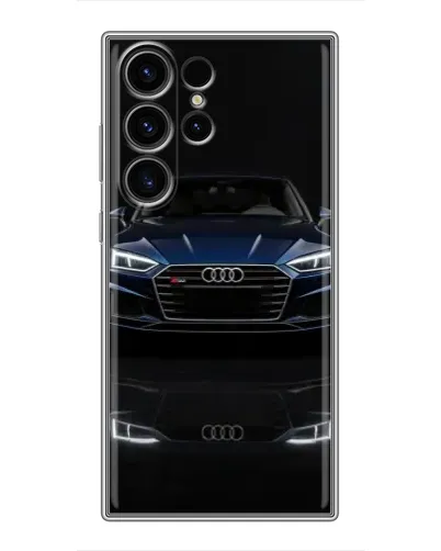Чехол для Samsung Galaxy S22 Ultra с картинкой «Audi — ночное отражение»