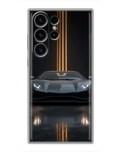 Чехол для Samsung Galaxy S22 Ultra с картинкой «Lamborghini золотые линии»