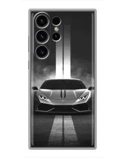 Чехол для Samsung Galaxy S22 Ultra с картинкой «Lamborghini симметрия дорог»