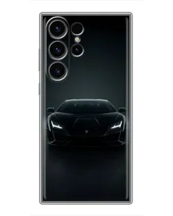 Чехол для Samsung Galaxy S22 Ultra с картинкой «Черный Lamborghini Aventador»