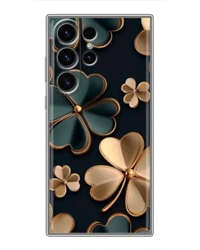 Чехол для Samsung Galaxy S22 Ultra с картинкой «Клевер в золоте»