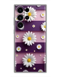 Чехол для Samsung Galaxy S22 Ultra с картинкой «Ромашки на фиолетовом» Чехол для Samsung Galaxy S22 Ultra с картинкой «Ромашки на фиолетовом»