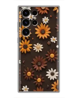 Чехол для Samsung Galaxy S22 Ultra с картинкой «Узор из маленьких подсолнухов» Чехол для Samsung Galaxy S22 Ultra с картинкой «Узор из маленьких подсолнухов»