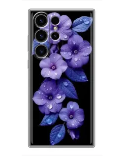 Чехол для Samsung Galaxy S22 Ultra с картинкой «Фиолетовые цветы с росою»