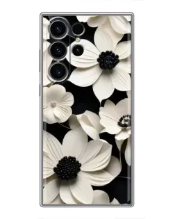 Чехол для Samsung Galaxy S22 Ultra с картинкой «Объемные белые цветы» Чехол для Samsung Galaxy S22 Ultra с картинкой «Объемные белые цветы»