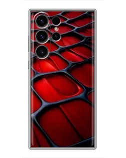 Чехол для Samsung Galaxy S22 Ultra с картинкой «Красная глянцевая сетка» Чехол для Samsung Galaxy S22 Ultra с картинкой «Красная глянцевая сетка»